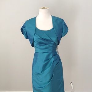 Val Stefani Turquoise Crystal Detail Gown